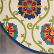 Nourison Aloha 4' x ROUND Blue/Multicolor Outdoor Indoor/Outdoor Rug
