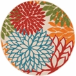 Nourison Aloha 4' x Round Green Fabric Tropical Area Rug (4' Round)