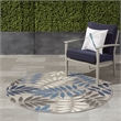 Nourison Aloha 4' x ROUND Gray/Blue Outdoor Indoor/Outdoor Rug