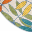 Nourison Aloha 4' x Round Ivory Multicolor Fabric Tropical Area Rug (4' Round)