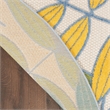 Nourison Aloha 4' x Round Ivory Multicolor Fabric Tropical Area Rug (4' Round)