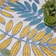 Nourison Aloha 4' x Round Ivory Multicolor Fabric Tropical Area Rug (4' Round)
