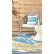 Nourison Aloha 4' x Round Ivory Multicolor Fabric Tropical Area Rug (4' Round)