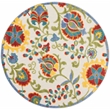 Nourison Aloha 4' x Round Ivory Multicolor Fabric Farmhouse Area Rug (4' Round)