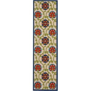 Nourison Aloha 2'3&quot x 10' Blue/Multicolor Outdoor Indoor/Outdoor Rug