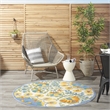 Nourison Aloha 4' x round Multicolor Outdoor Indoor/Outdoor Rug Polypropylene