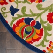Nourison Aloha 4' x Round Multicolor Round Fabric Farmhouse Area Rug (4' Round)