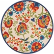 Nourison Aloha 4' x Round Multicolor Round Fabric Farmhouse Area Rug (4' Round)