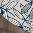 Nourison Aloha 5' x Round Ivory Navy Fabric Tropical Area Rug (5' Round)