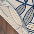 Nourison Aloha 5' x Round Ivory Navy Fabric Tropical Area Rug (5' Round)