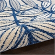 Nourison Aloha 5' x Round Ivory Navy Fabric Tropical Area Rug (5' Round)