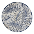 Nourison Aloha 5' x Round Ivory Navy Fabric Tropical Area Rug (5' Round)