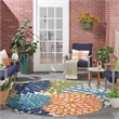 Nourison Aloha 5' x Round Multicolor Fabric Tropical Area Rug (5' Round)
