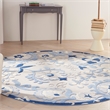 Nourison Aloha 8' x Round Blue Gray Fabric Farmhouse Area Rug (8' Round)