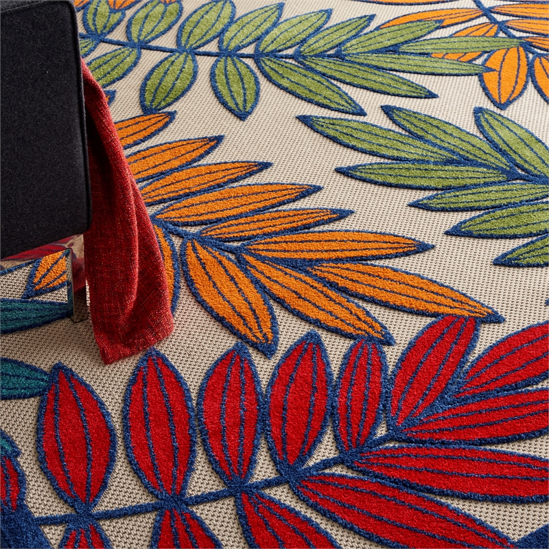 Nourison Aloha 10' x 13' Multicolor Fabric Tropical Area Rug (10' x 13')