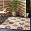 Nourison Aloha 6' x 9' Blue/Multicolor Outdoor Indoor/Outdoor Rug Polypropylene