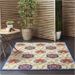 Nourison Aloha 6' x 9' Blue/Multicolor Outdoor Indoor/Outdoor Rug Polypropylene