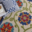 Nourison Aloha 6' x 9' Blue/Multicolor Outdoor Indoor/Outdoor Rug Polypropylene