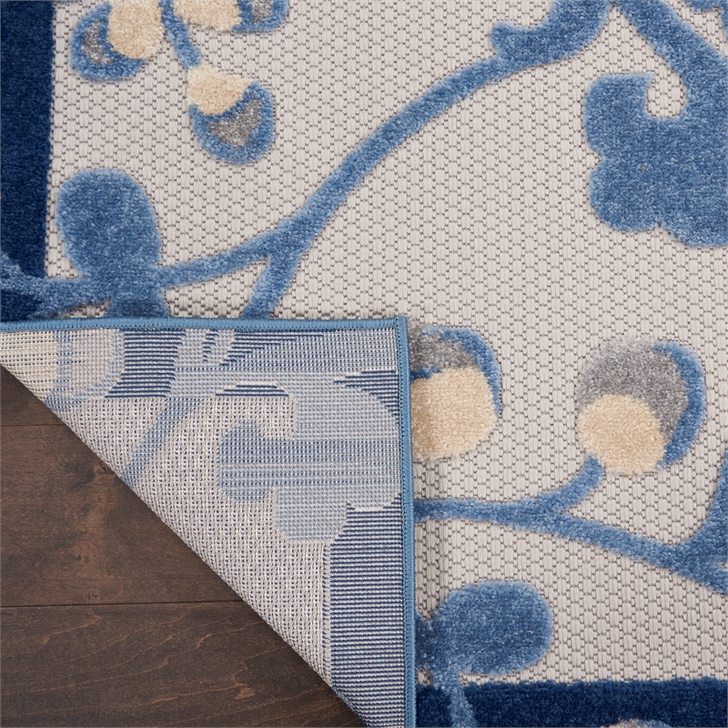 Nourison Aloha 8' x 11' Blue Gray Fabric Farmhouse Area Rug (8' x 11')