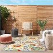 Nourison Aloha 6' x 9' Ivory Multicolor Fabric Farmhouse Area Rug (6' x 9')