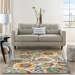 Nourison Aloha 6' x 9' Ivory Multicolor Fabric Farmhouse Area Rug (6' x 9')
