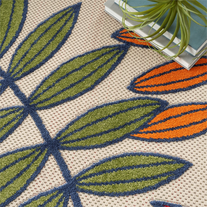 Nourison Aloha 9' x 12' Multicolor Fabric Tropical Area Rug (9' x 12')