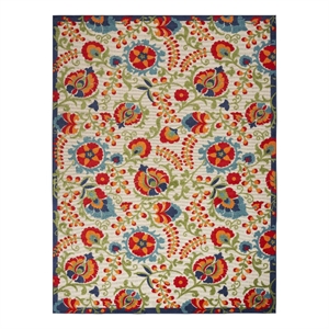 Nourison Aloha 9' x 12' Multicolor Fabric Farmhouse Area Rug (9' x 12')