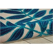 Nourison Aloha 5' x 8' Navy Blue and White Fabric Tropical Area Rug (5' x 8')