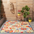 Nourison Aloha 6' x 9' Multicolor Fabric Farmhouse Area Rug (6' x 9')