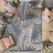 Nourison Aloha 8' x 11' Ivory Navy Fabric Tropical Area Rug (8' x 11')