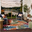 Nourison Aloha 8' x 11' Multicolor Fabric Tropical Area Rug (8' x 11')