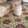 Nourison Aloha 9'6 x13' Blue/Multicolor Outdoor Indoor/Outdoor Rug Polypropylene
