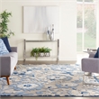 Nourison Aloha 10' x 13' Blue Gray Fabric Farmhouse Area Rug (10' x 13')