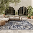 Nourison Aloha 10' x 13' Ivory Navy Fabric Tropical Area Rug (10' x 13')