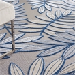 Nourison Aloha 10' x 13' Ivory Navy Fabric Tropical Area Rug (10' x 13')
