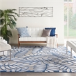 Nourison Aloha 10' x 13' Ivory Navy Fabric Tropical Area Rug (10' x 13')