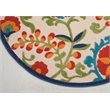 Nourison Aloha 5' x Round Multicolor Fabric Farmhouse Area Rug (5' Round)