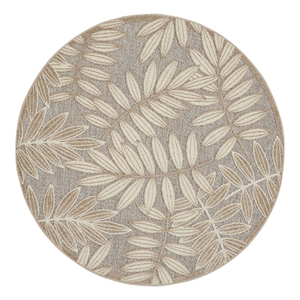 Nourison Aloha 7'10&quot x round Natural Outdoor Indoor/Outdoor Rug Polypropylene