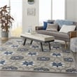 Nourison Aloha 7' x 10' Grey/Blue Indoor/Outdoor Rug Polypropylene