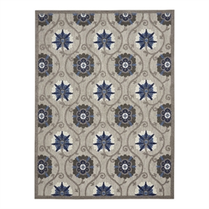Nourison Aloha 7' x 10' Grey/Blue Indoor/Outdoor Rug Polypropylene