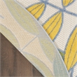Nourison Aloha 8' x Round Ivory Multicolor Fabric Tropical Area Rug (8' Round)