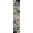 Nourison Celestial 10' Runner Blue and White Fabric Modern Area Rug (10' Runner)