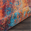 Nourison Celestial 12' Runner Blue and Red Fabric Modern Area Rug (12' Runner)