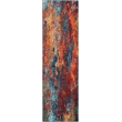 Nourison Celestial 12' Runner Blue and Red Fabric Modern Area Rug (12' Runner)