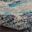 Nourison Celestial 12' Runner Blue and White Fabric Modern Area Rug (12' Runner)