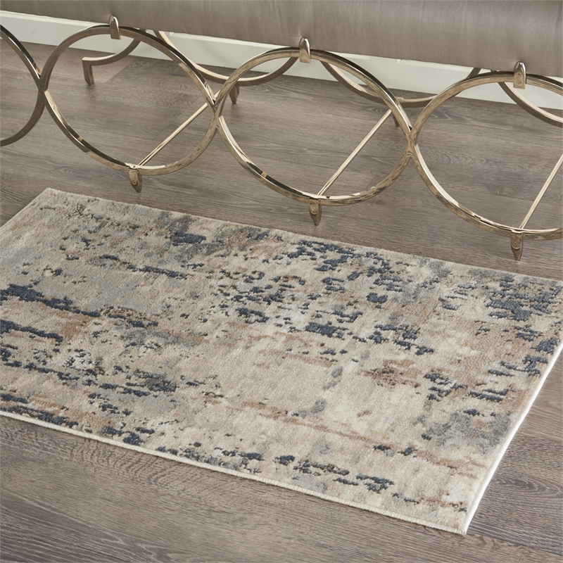 Nourison Concerto 2' x 4' Beige Gray Fabric Modern Area Rug (2' x 4')