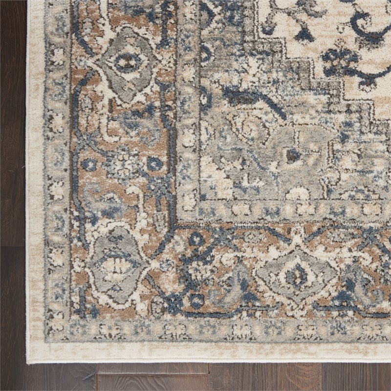 Nourison Concerto 8' x 10' Ivory Gray Fabric Farmhouse Area Rug (8' x 10')