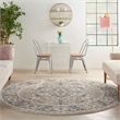 Nourison Concerto 8' x Round Beige Gray Fabric Farmhouse Area Rug (8' Round)