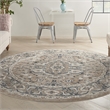 Nourison Concerto 8' x Round Beige Gray Fabric Farmhouse Area Rug (8' Round)