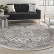Nourison Concerto 8' x Round Ivory Gray Fabric Farmhouse Area Rug (8' Round)